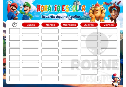 Mario Bros Horario Escolar